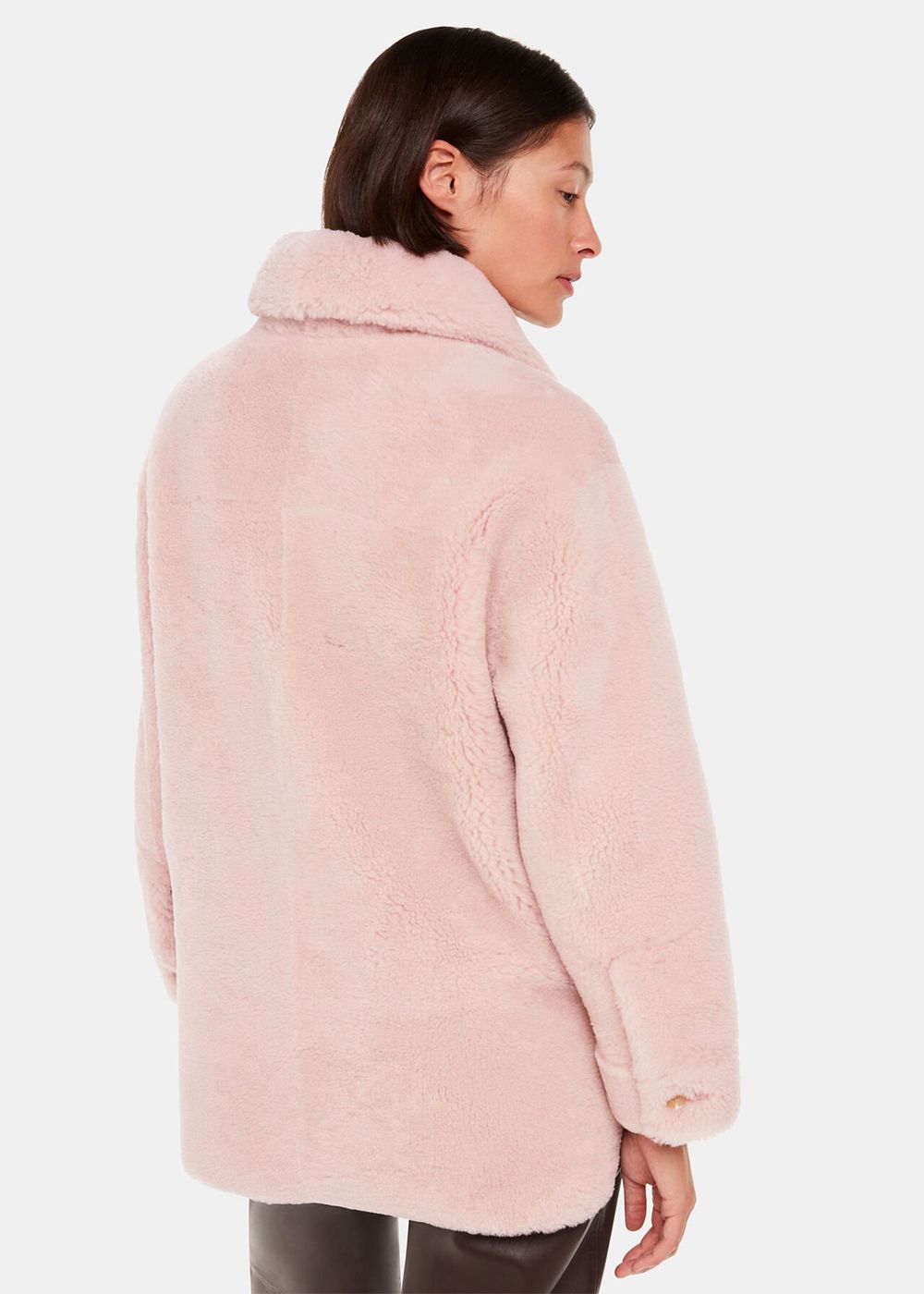 Whistles Mia Shearling Coat Pink | US-35047GNXD