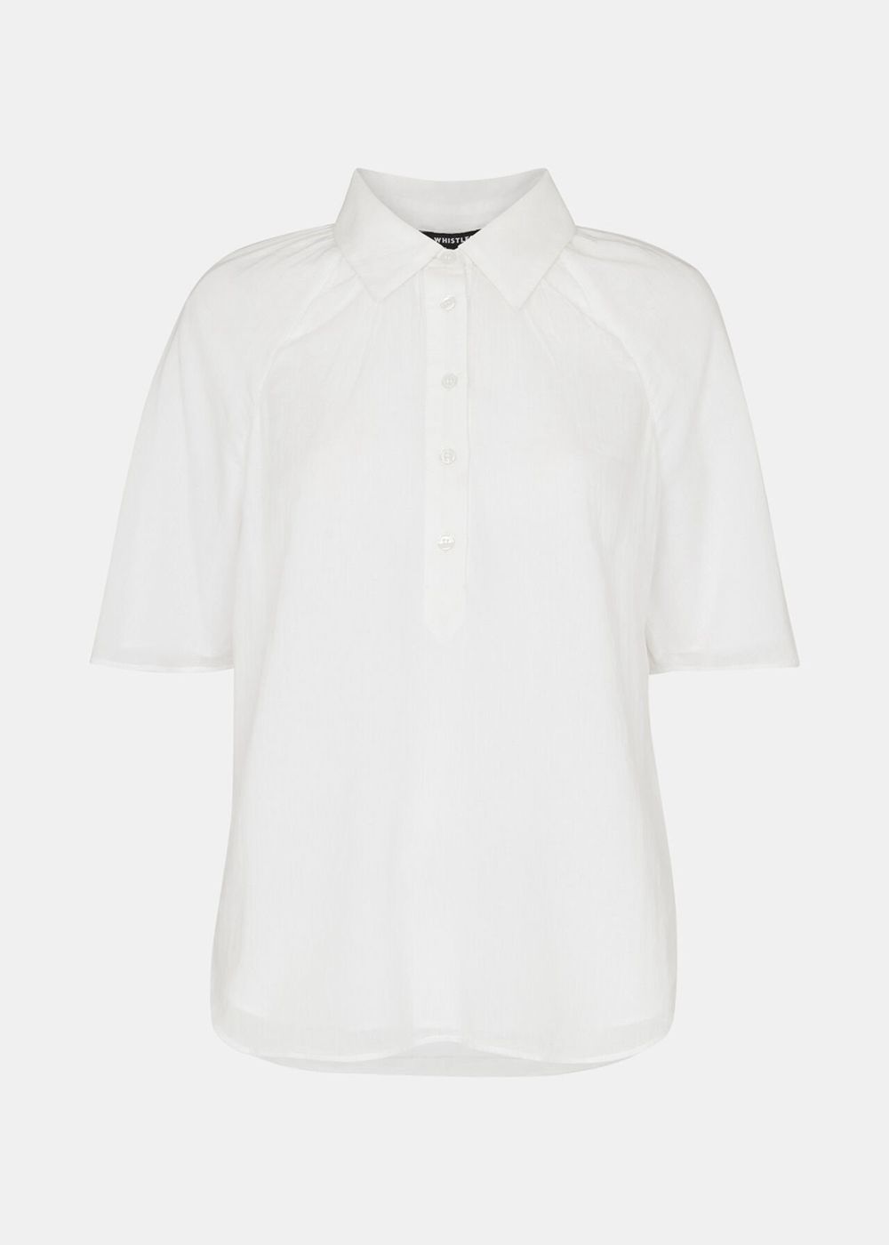 Whistles Mia Short Sleeve Shirts White | US-37629UMYH