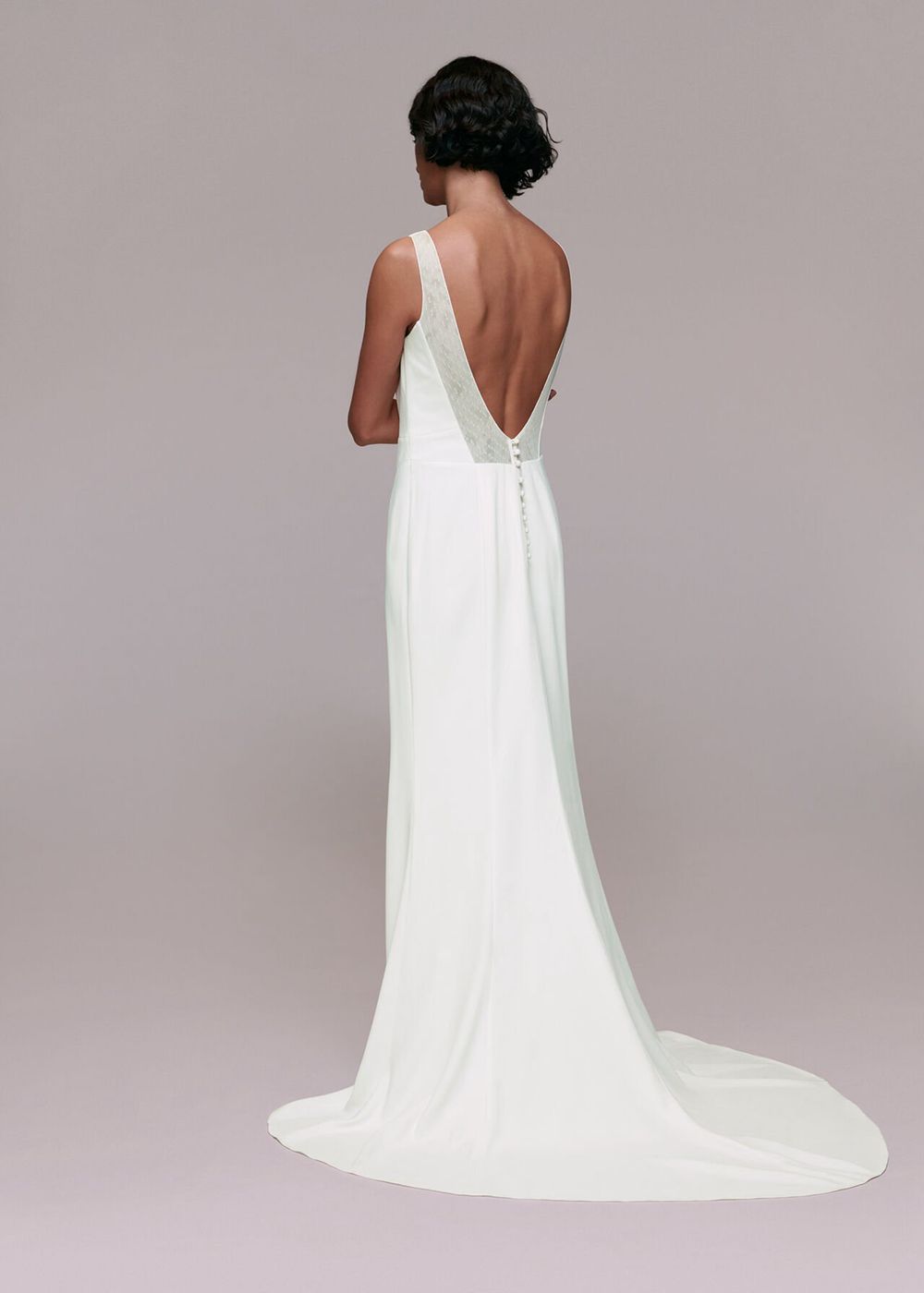 Whistles Mia Square Neck Wedding Dress White | US-35029ZVOD