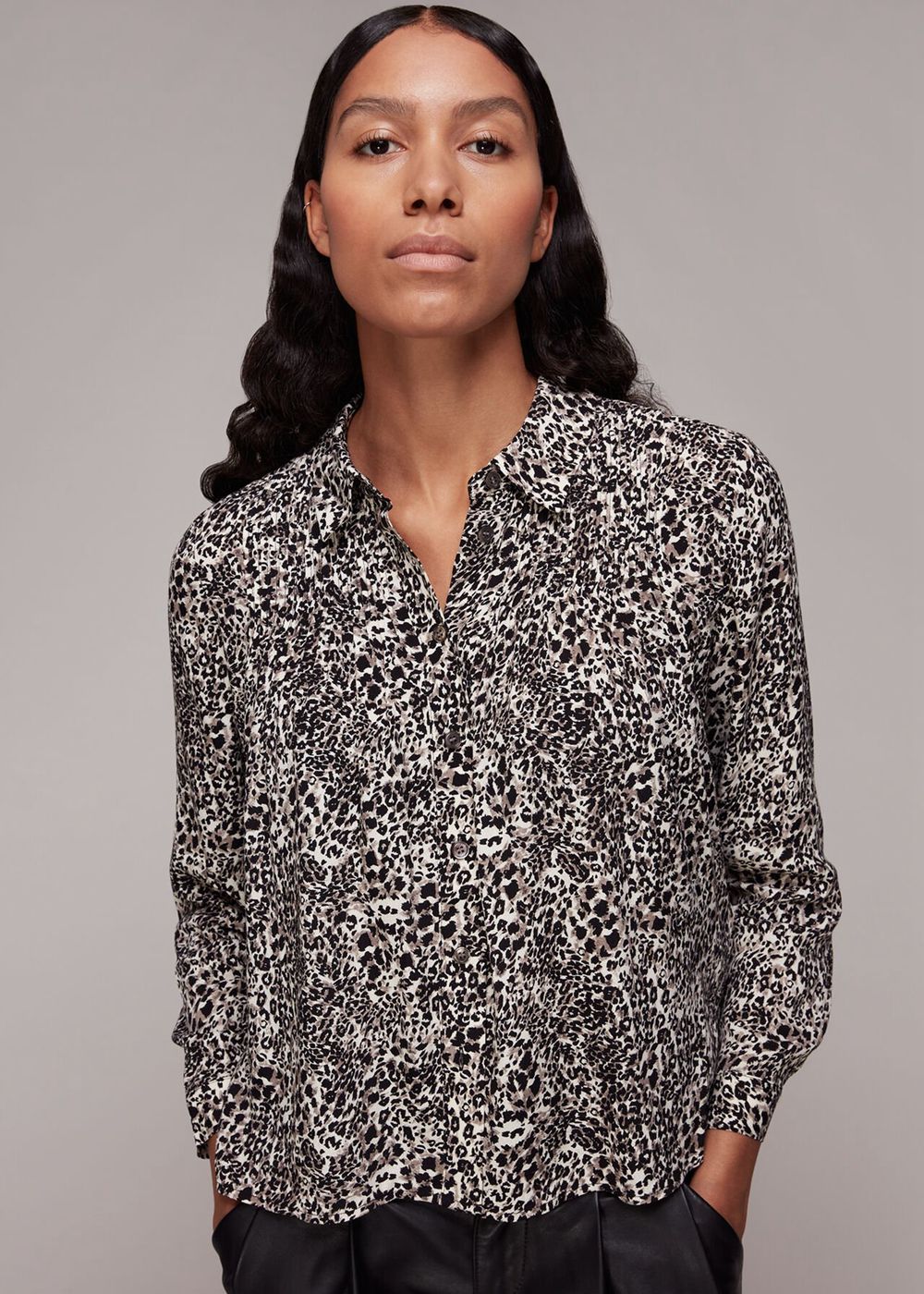 Whistles Micro Animal Print Shirts Multicolor | US-39741EZTA