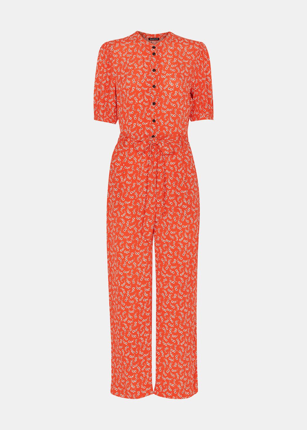 Whistles Micro Floral Jumpsuit Red / Multicolor | US-76950CXUJ