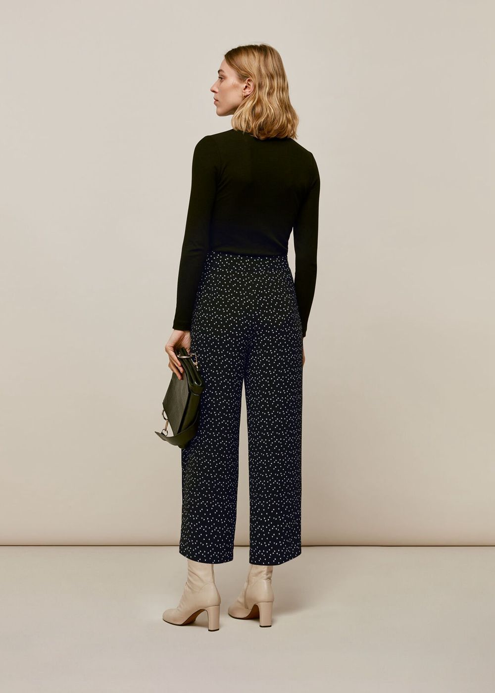 Whistles Micro Triangle Crepe Pants Black / Multicolor | US-86927GKOB