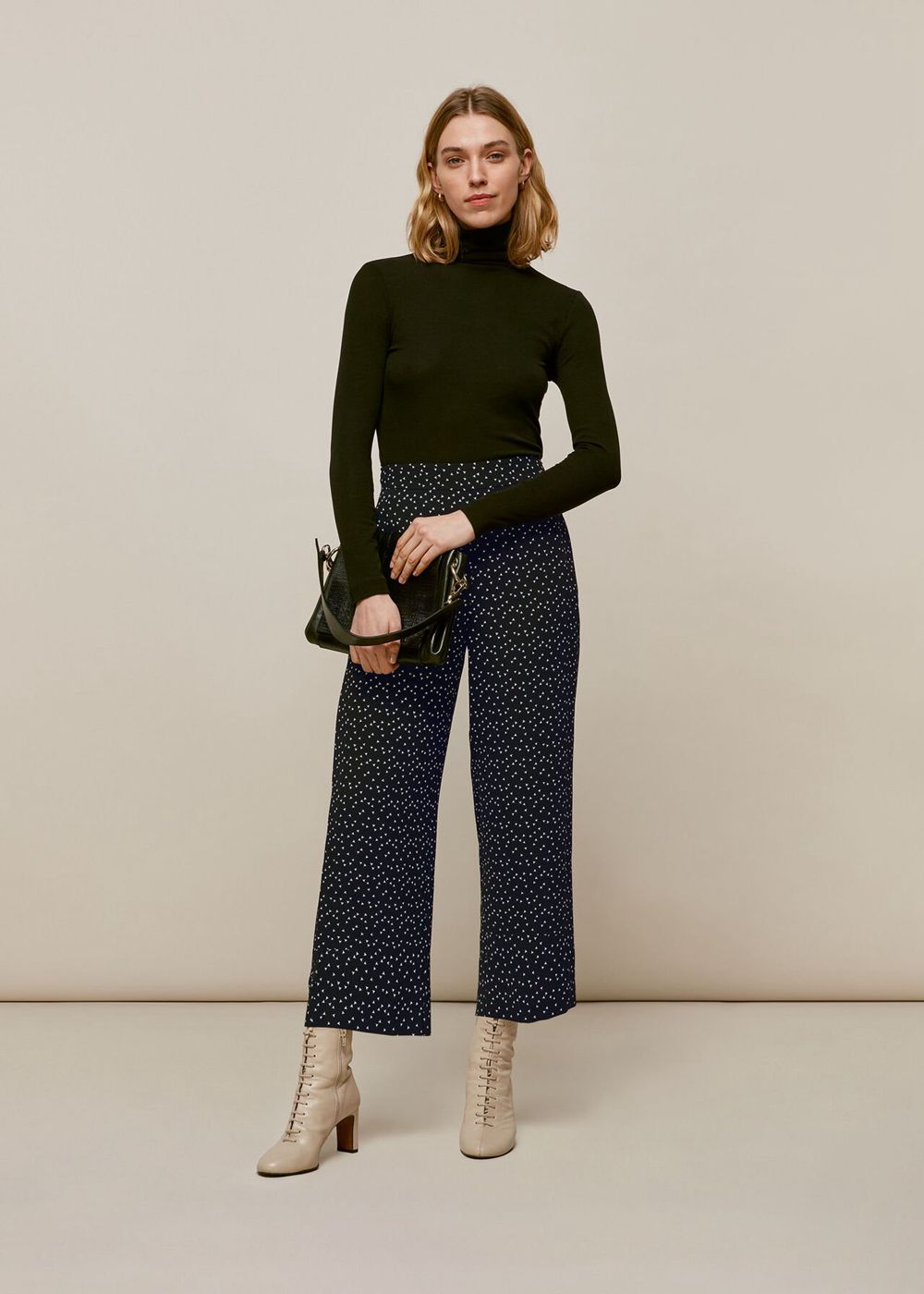 Whistles Micro Triangle Crepe Pants Black / Multicolor | US-86927GKOB