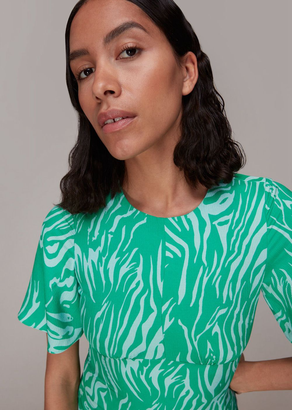 Whistles Midnight Tiger Alana Dress Green / Multicolor | US-86234TBXD