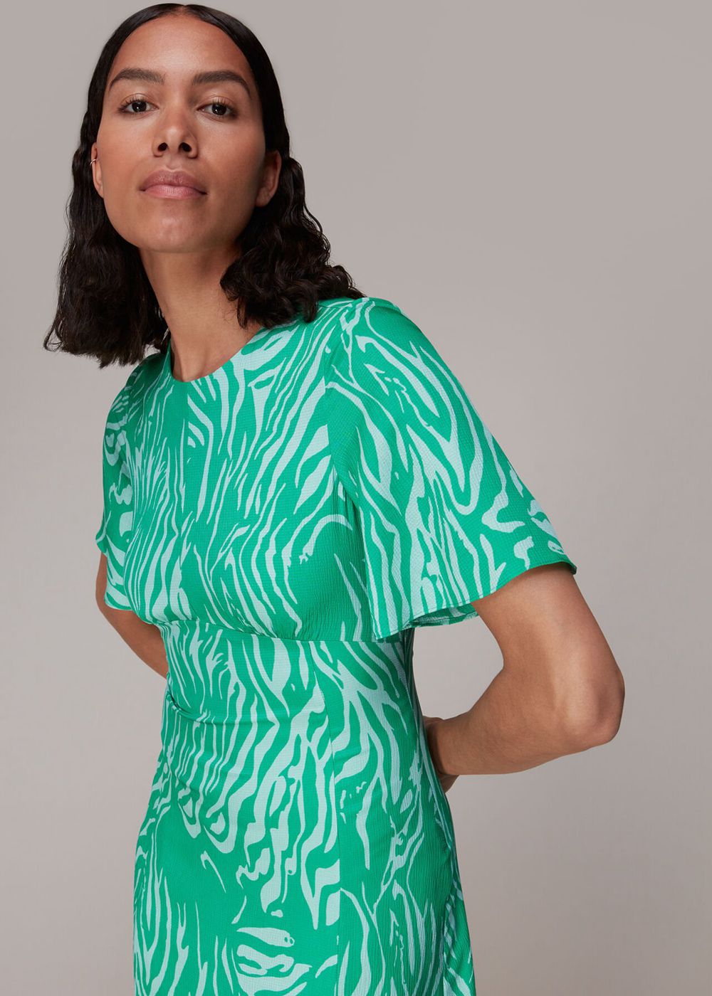 Whistles Midnight Tiger Alana Dress Green / Multicolor | US-86234TBXD