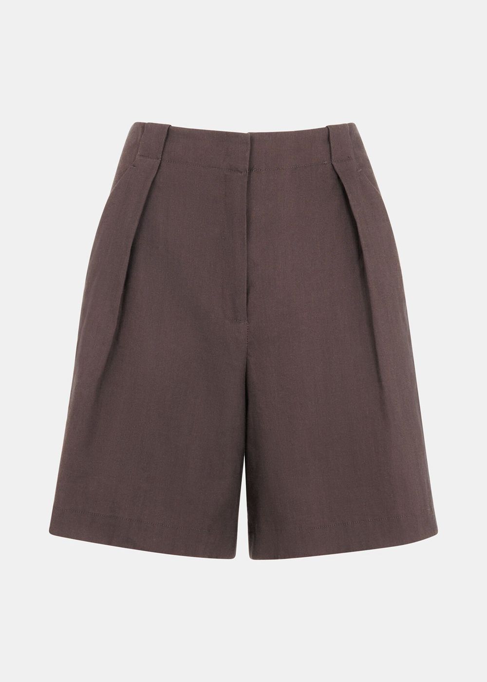 Whistles Mila Linen Blend Shorts Dark Grey | US-87940XQYS