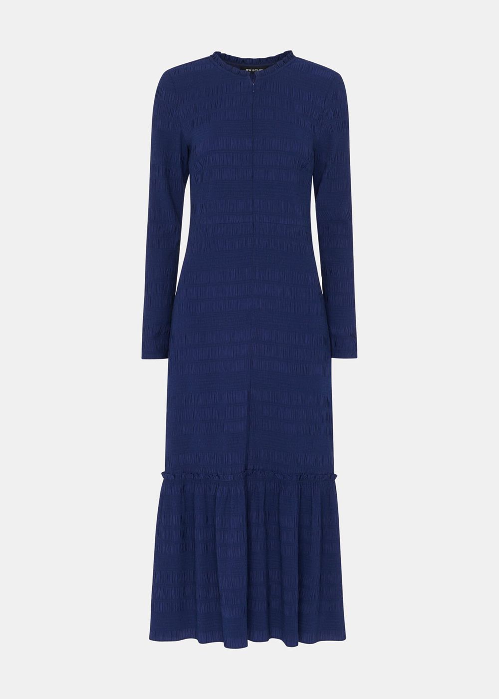 Whistles Mila Textured Dress Navy | US-38609QMPV