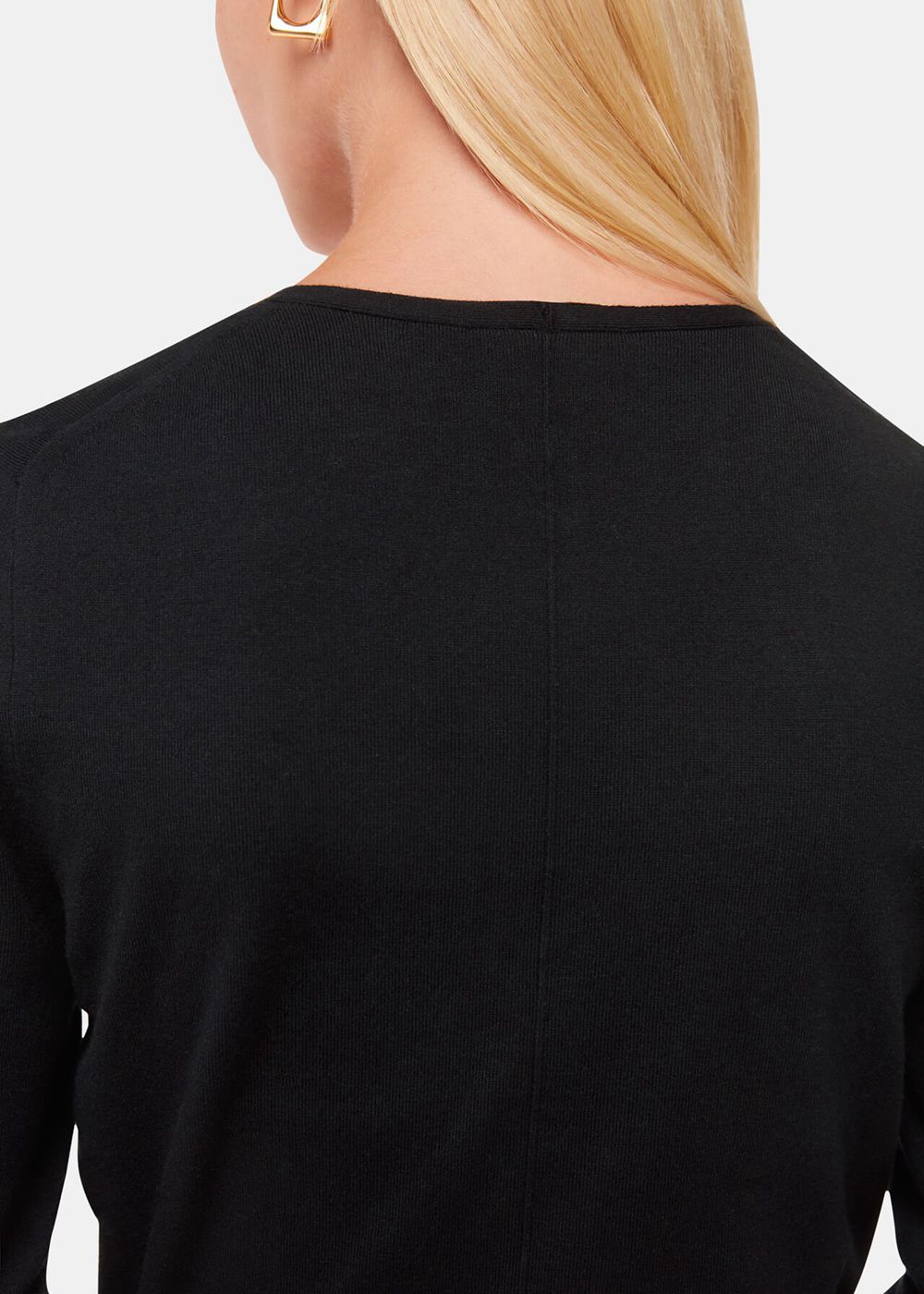 Whistles Mila V Neck Knitwear Black | US-38409MRYQ