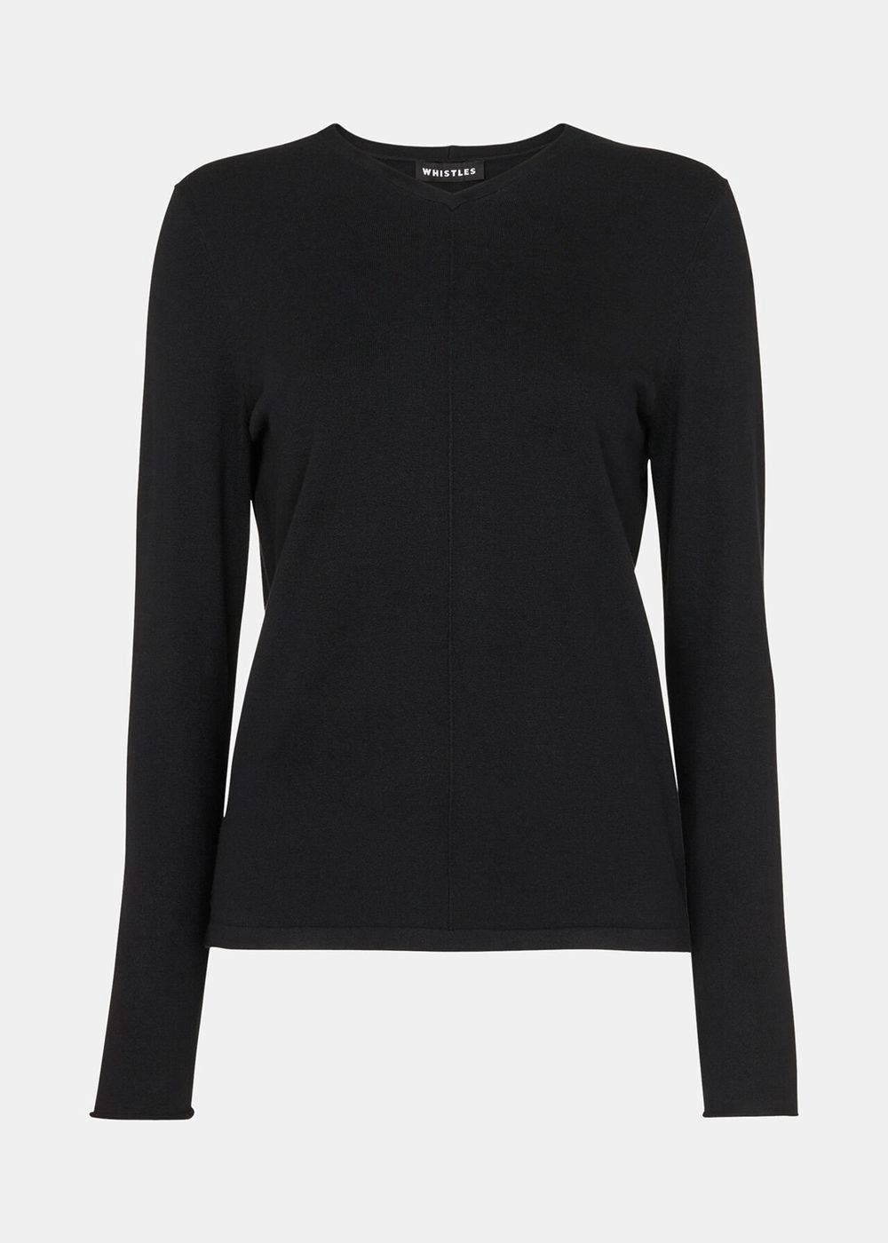 Whistles Mila V Neck Knitwear Black | US-38409MRYQ