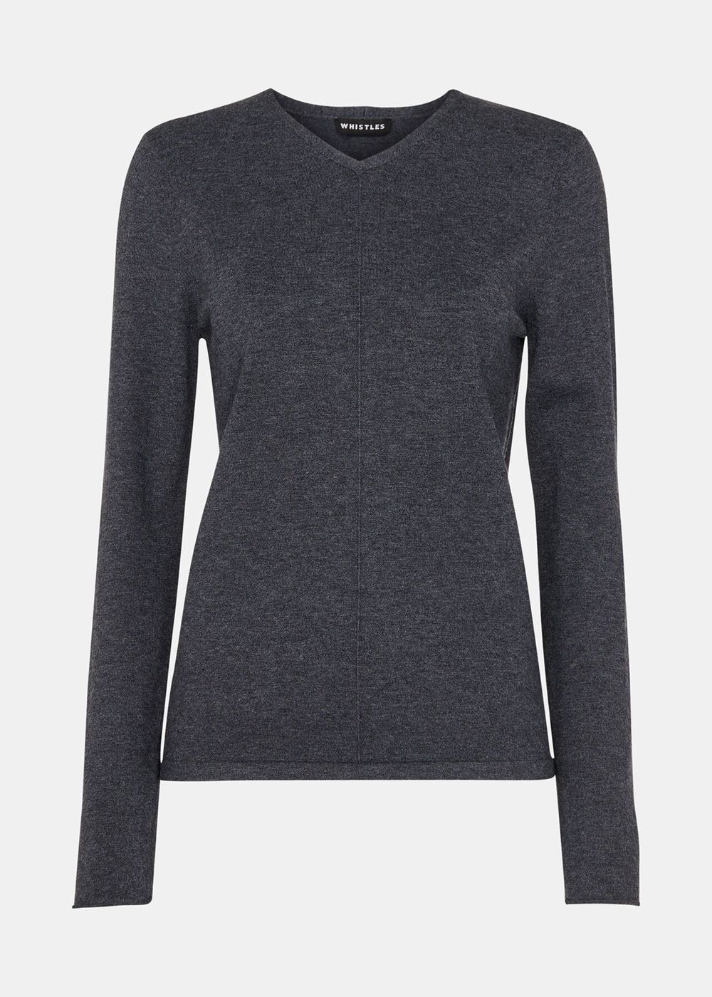 Whistles Mila V Neck Knitwear Dark Grey | US-49053ETQP