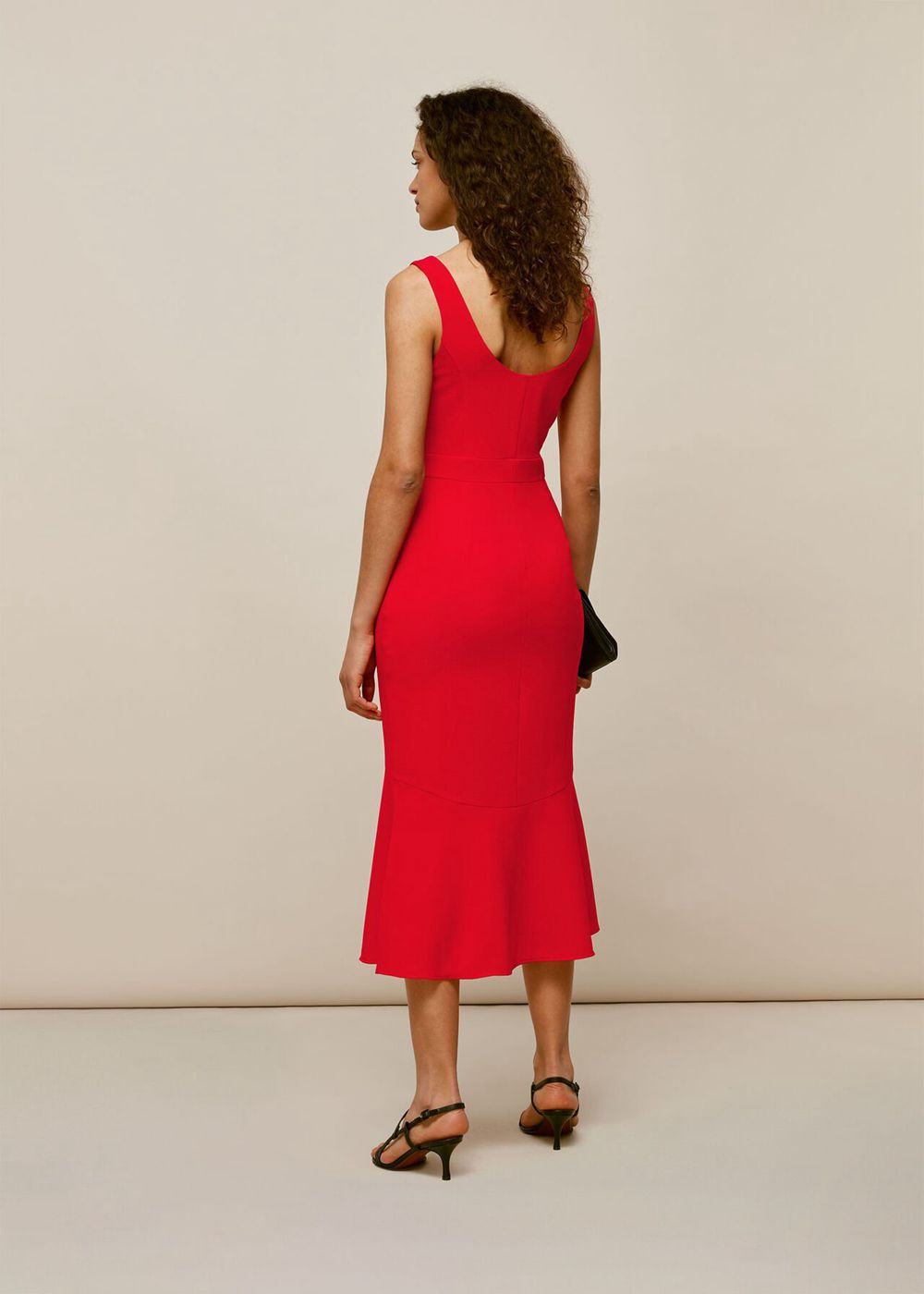 Whistles Milla Square Neck Dress Red | US-46327SHRB