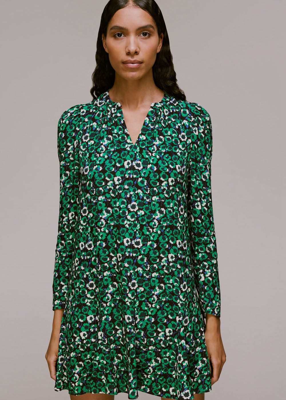 Whistles Millie Dandelion Floral Dress Green / Multicolor | US-78931VIBA