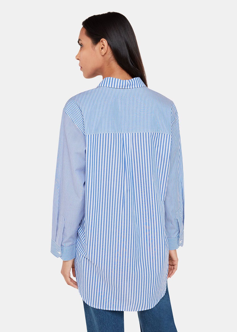 Whistles Millie Stripe Oversized Shirts Blue / Multicolor | US-38704QNFD