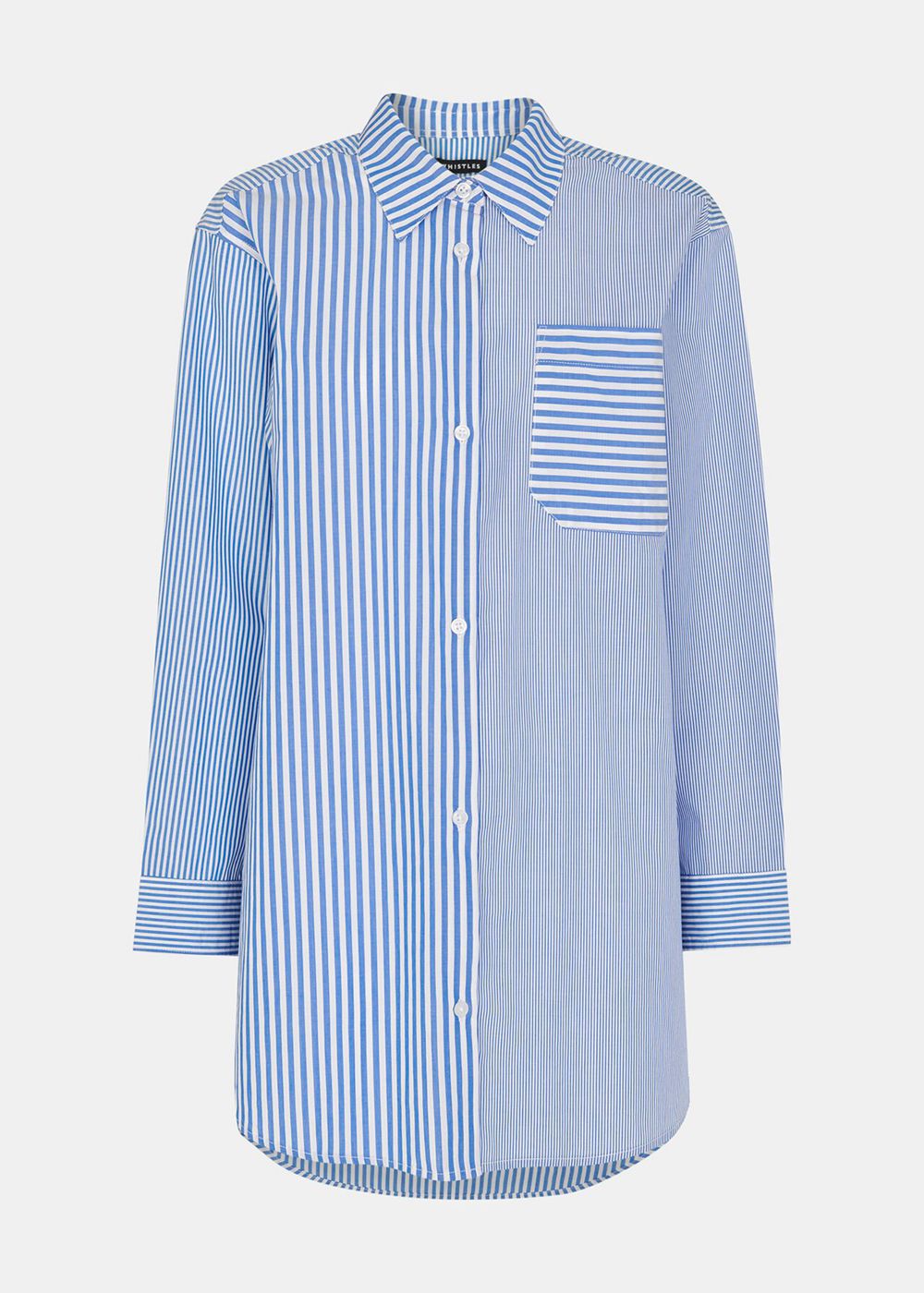 Whistles Millie Stripe Oversized Shirts Blue / Multicolor | US-38704QNFD