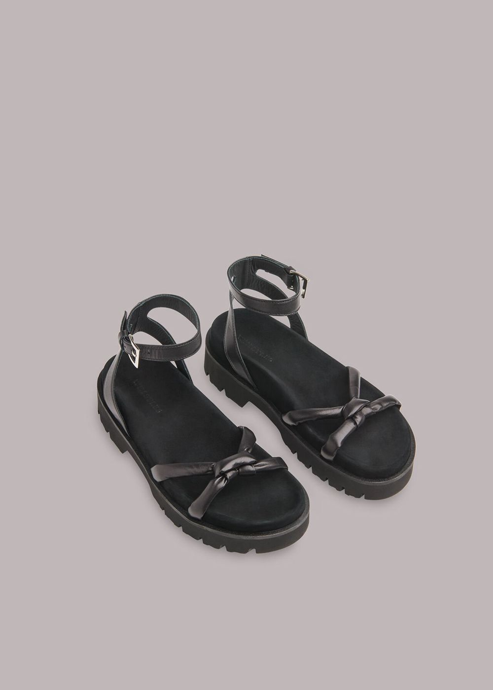 Whistles Mina Knotted Sandals Black | US-69572OIDV