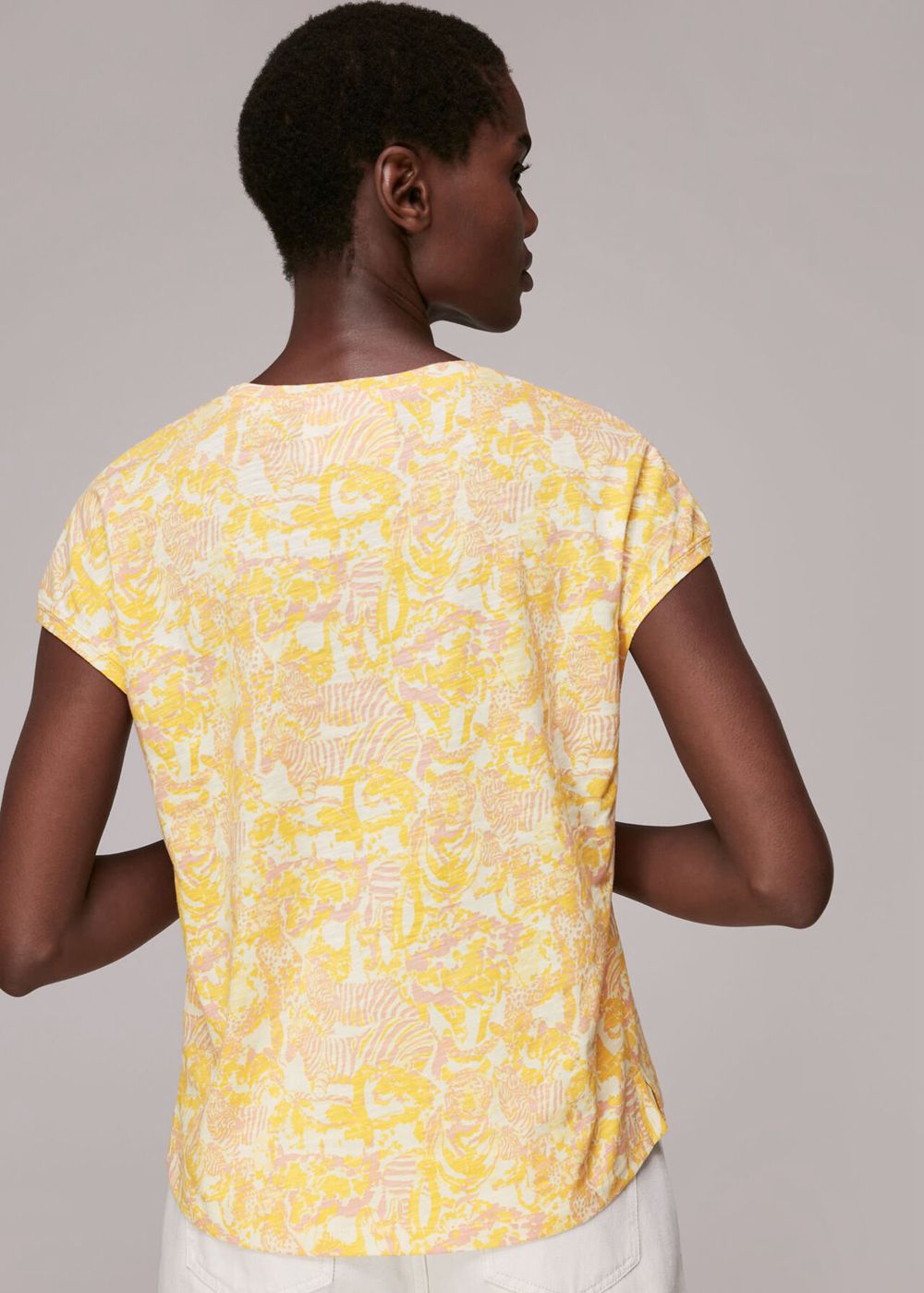 Whistles Minimal Camo Safari Print T-Shirt Yellow / Multicolor | US-42387MYIP