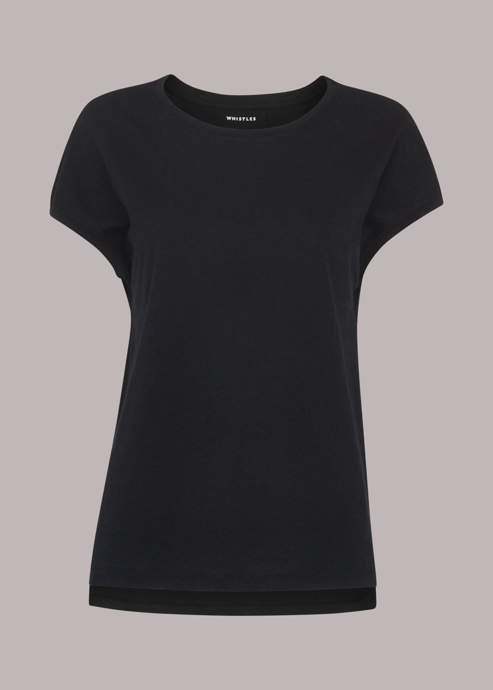 Whistles Minimal Cap Sleeve T-Shirt Black | US-92680JBDN