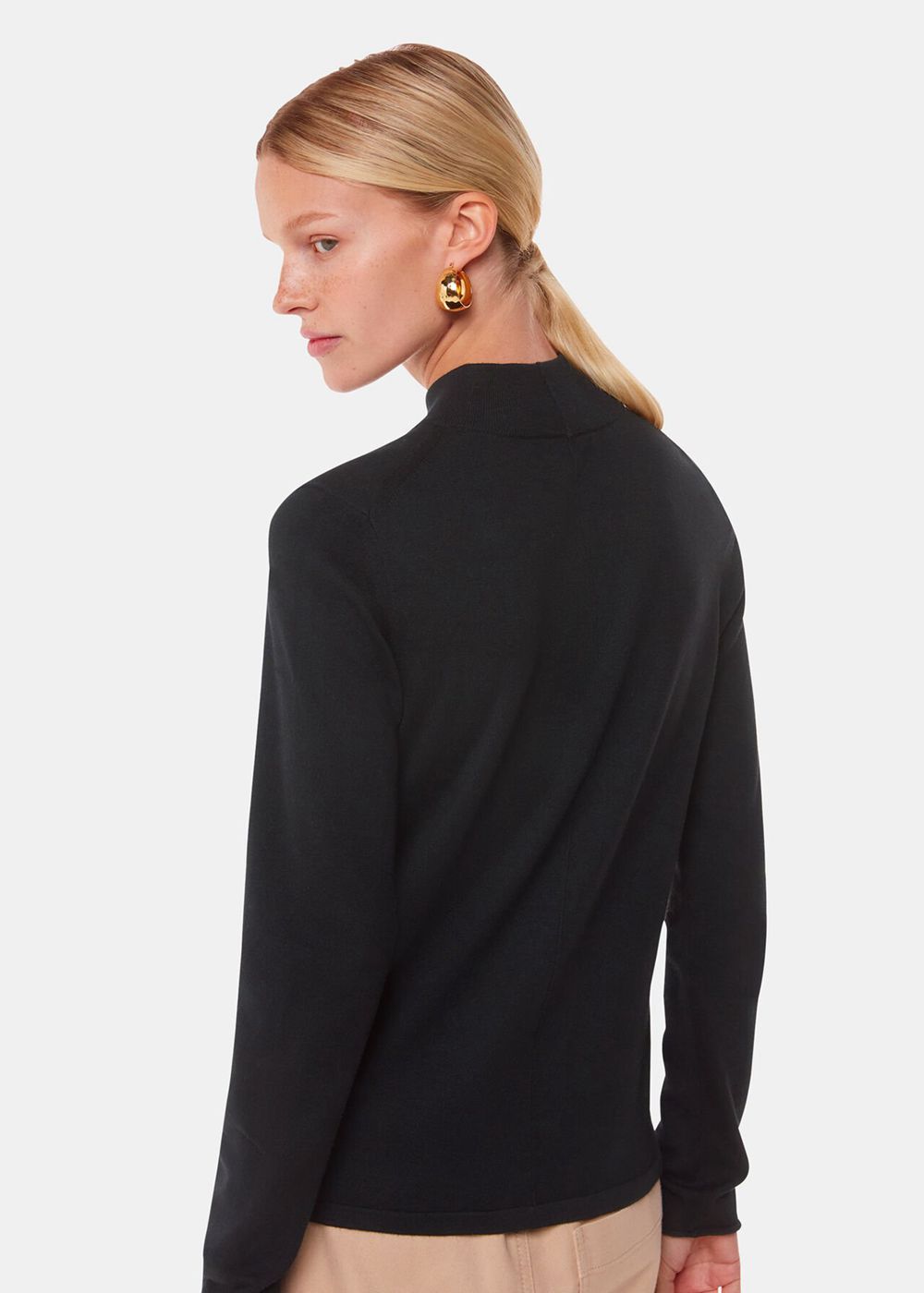 Whistles Mira Funnel Neck Knitwear Black | US-41728CPON