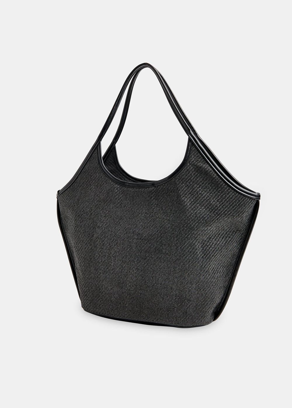 Whistles Mira Straw Tote Bags Black | US-15730NXIE