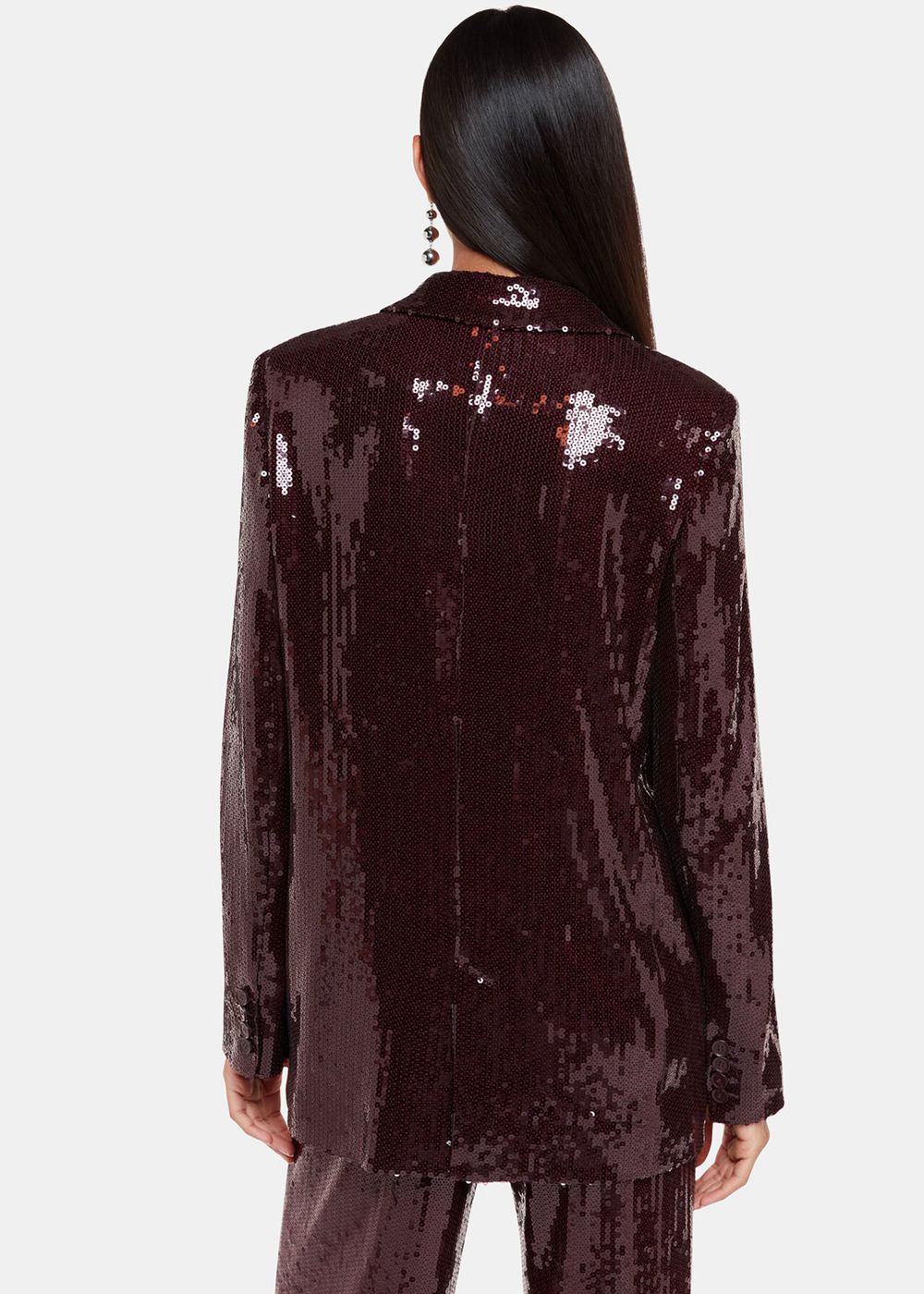 Whistles Misha Sequin Blazer Aubergine | US-89024TCZG