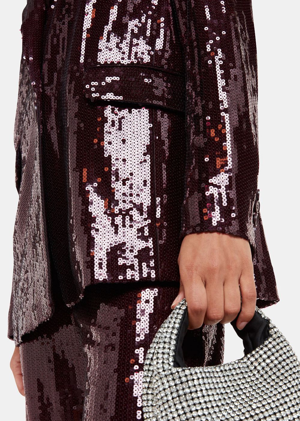 Whistles Misha Sequin Blazer Aubergine | US-89024TCZG