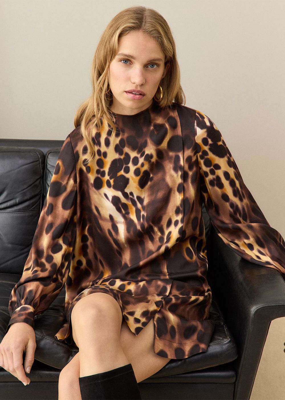 Whistles Misty Leopard Cleo Dress Leopard | US-95243WXSN