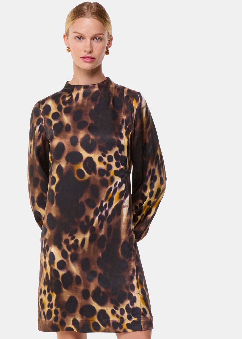 Whistles Misty Leopard Cleo Dress Leopard | US-95243WXSN