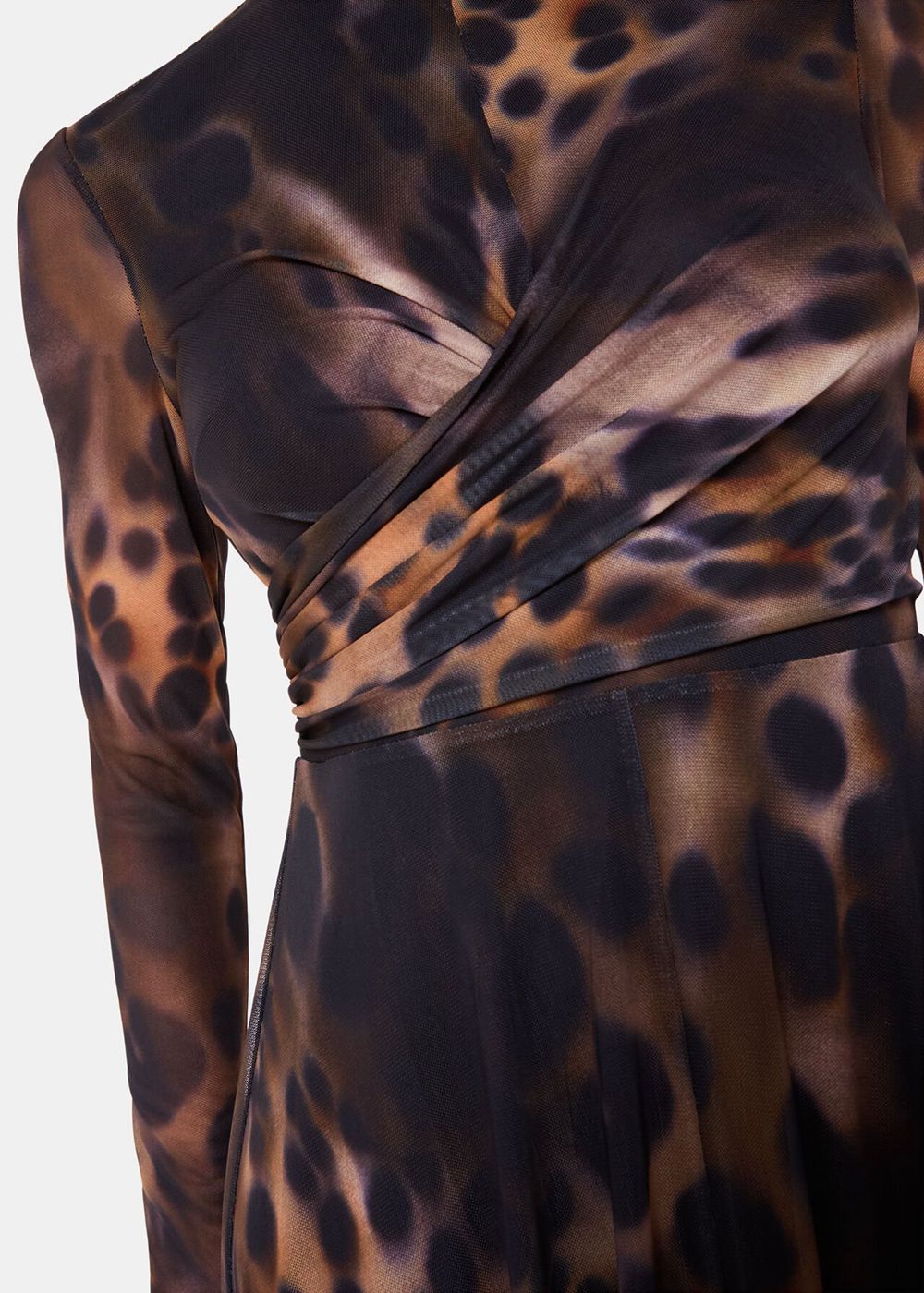 Whistles Misty Leopard Mesh Dress Leopard | US-59043IOAX