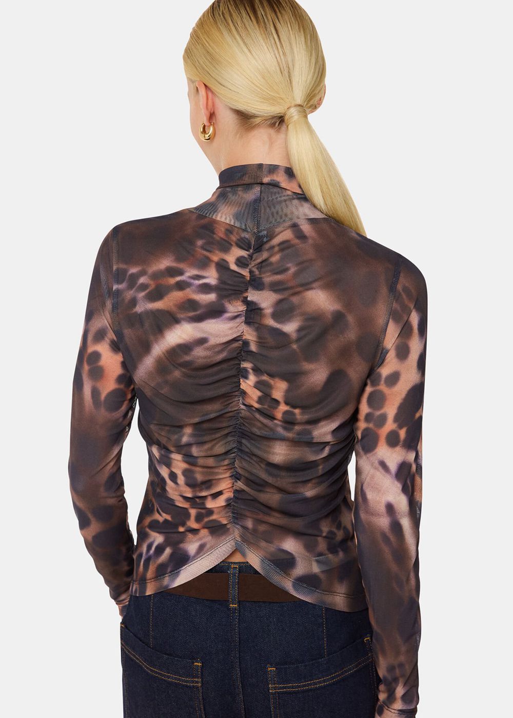 Whistles Misty Leopard Mesh Top Leopard | US-89152LSIE