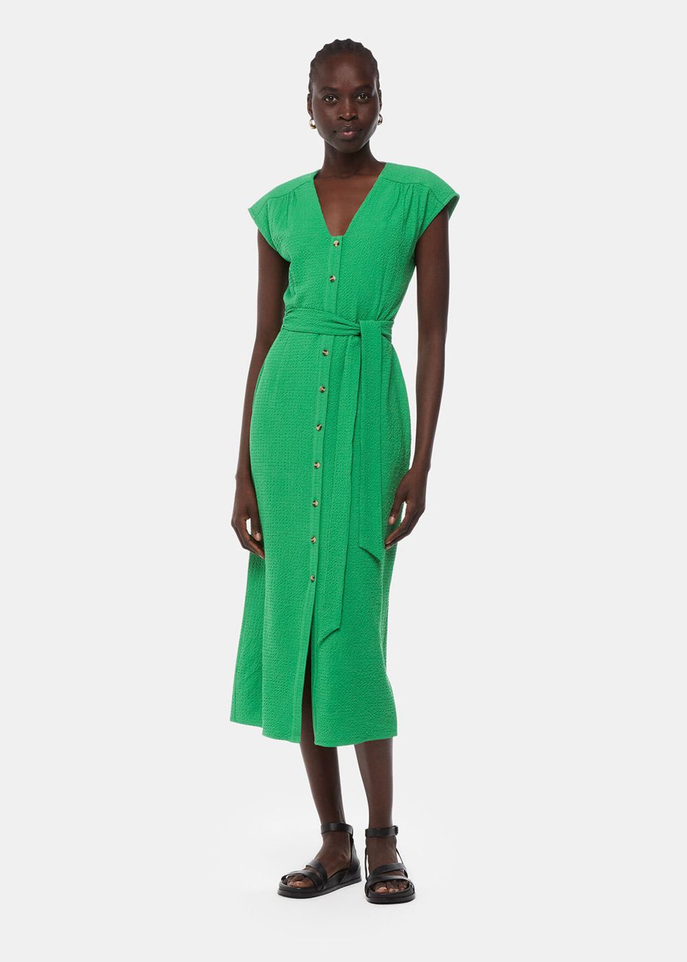 Whistles Misty Midi Dress Green | US-04826INMX