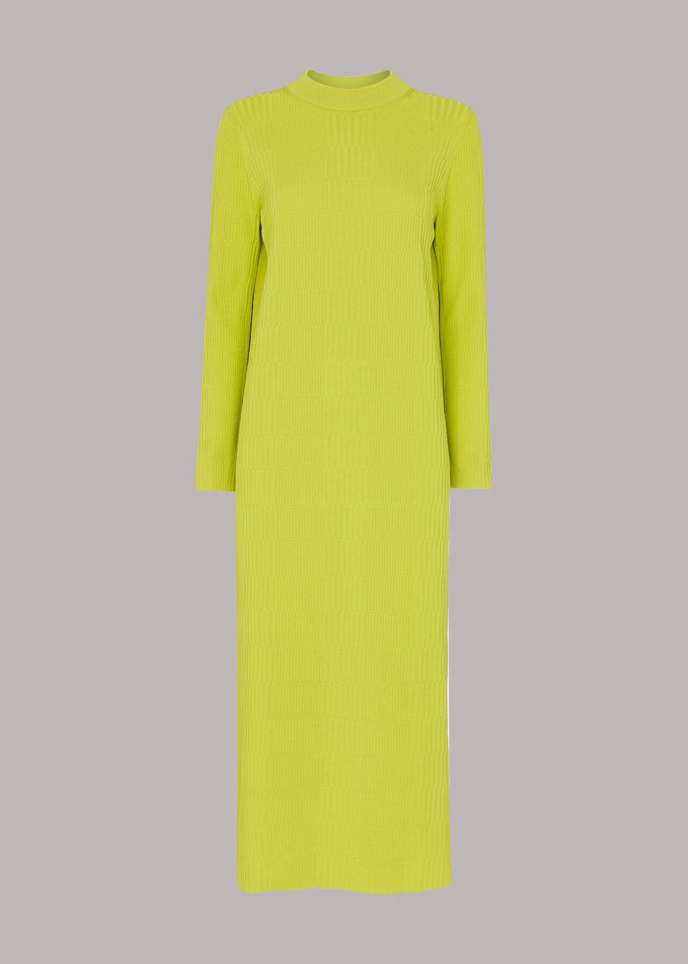 Whistles Mixed Rib Knit Dress Light Green | US-45703ODFI