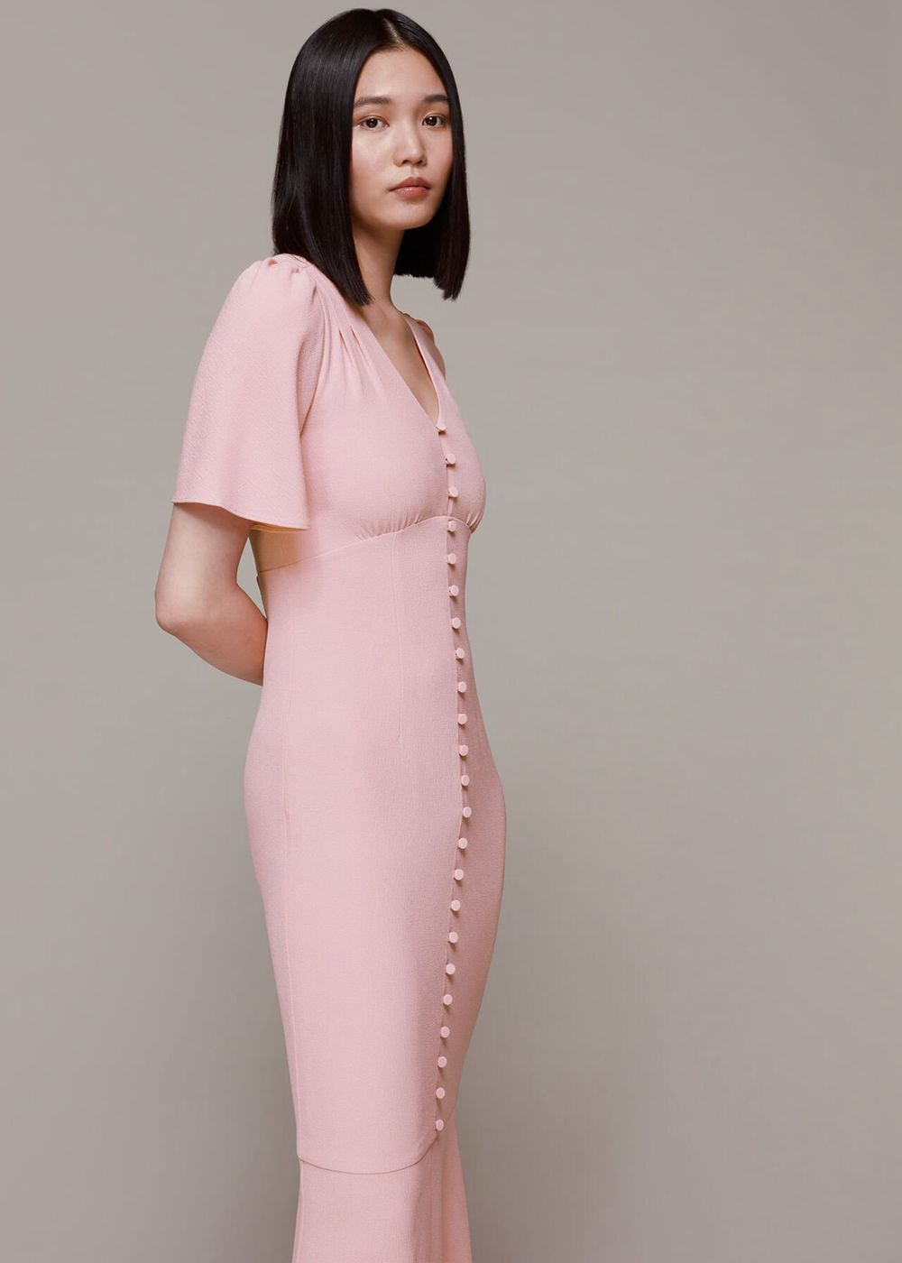 Whistles Molly Maxi Dress Pink | US-90326HBPD