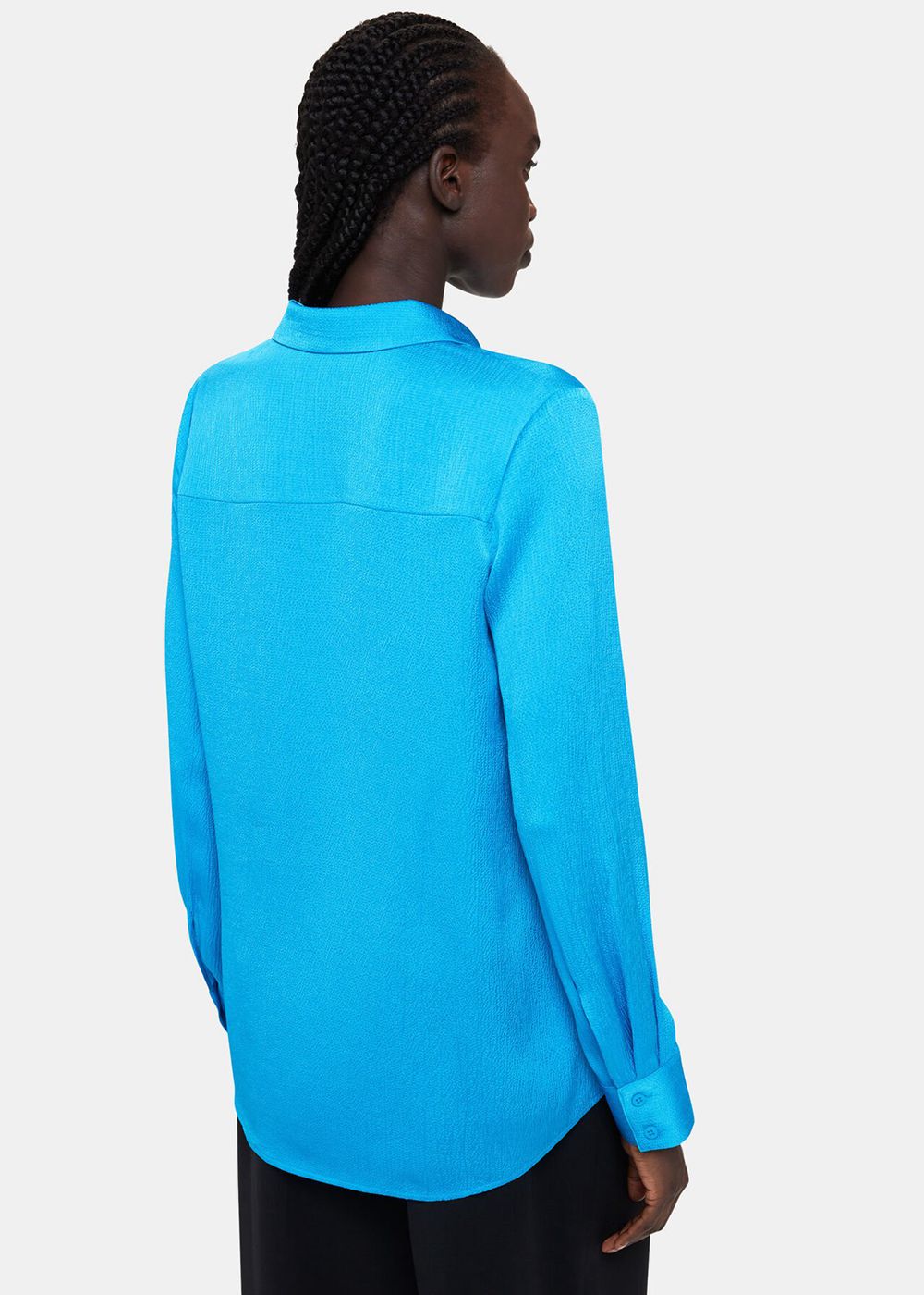 Whistles Molly Satin Shirts Turquoise | US-14965ZIMJ