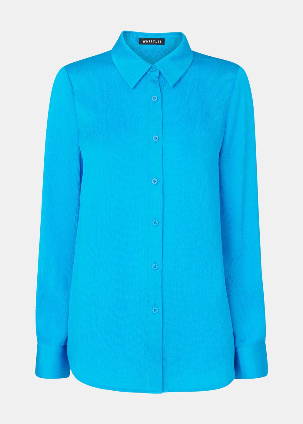 Whistles Molly Satin Shirts Turquoise | US-14965ZIMJ