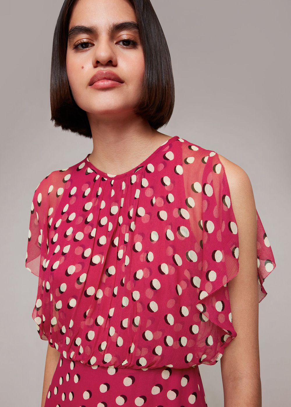 Whistles Moon Spot Print Dress Pink / Multicolor | US-13042JFNL