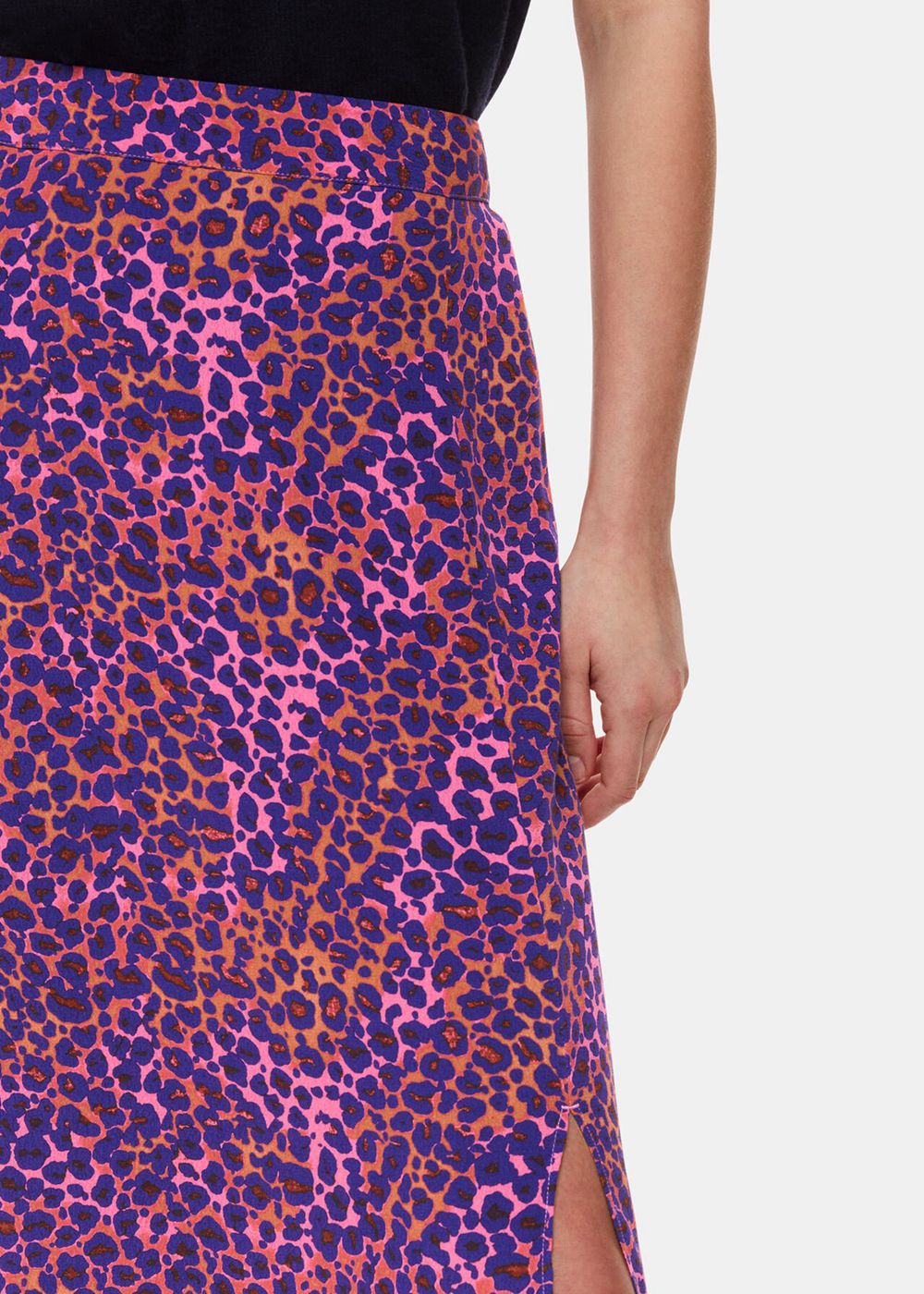 Whistles Mottled Leopard Midi Skirts Pink / Multicolor | US-82697LZUO