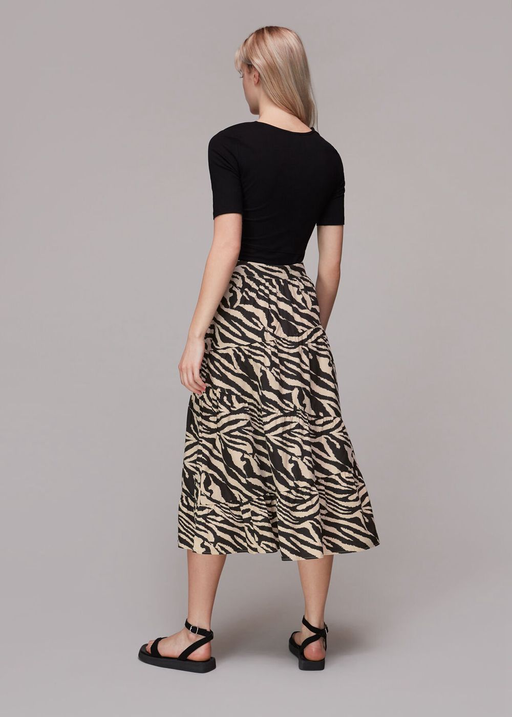 Whistles Mountain Zebra Tiered Skirts Multicolor | US-83079DWMK