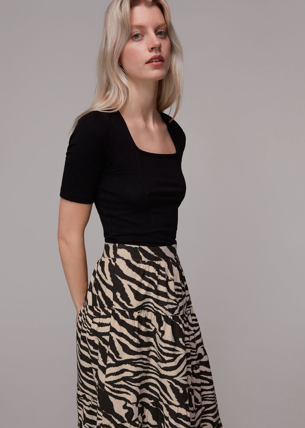 Whistles Mountain Zebra Tiered Skirts Multicolor | US-83079DWMK