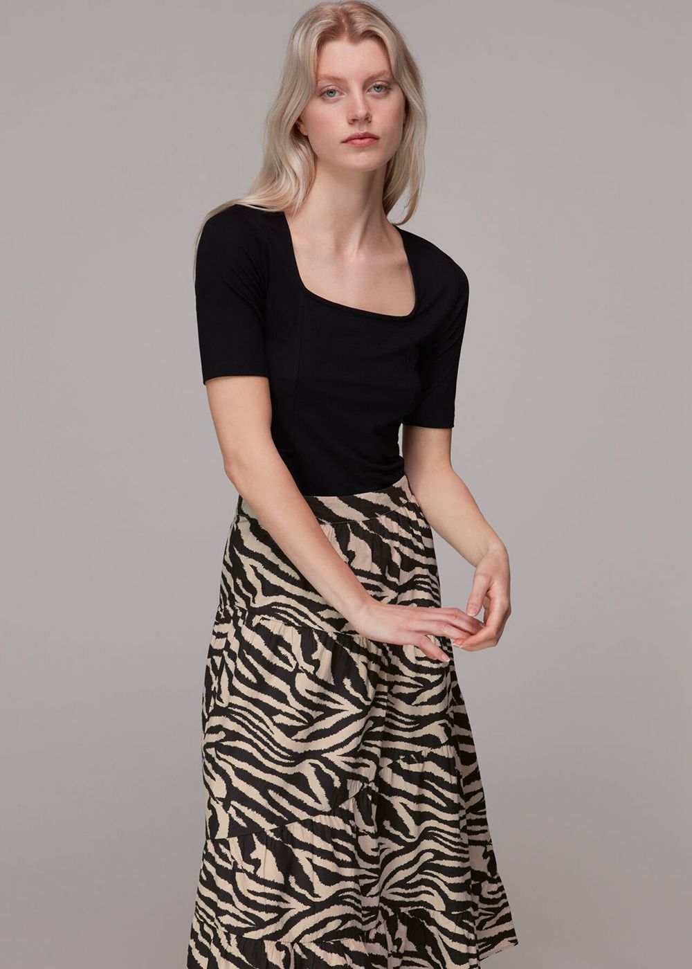 Whistles Mountain Zebra Tiered Skirts Multicolor | US-83079DWMK