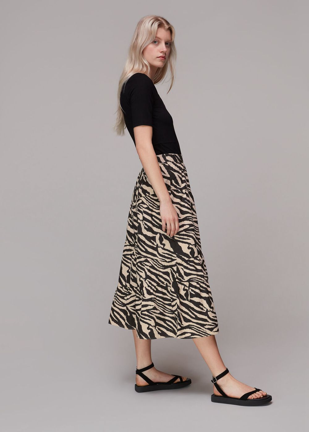 Whistles Mountain Zebra Tiered Skirts Multicolor | US-83079DWMK