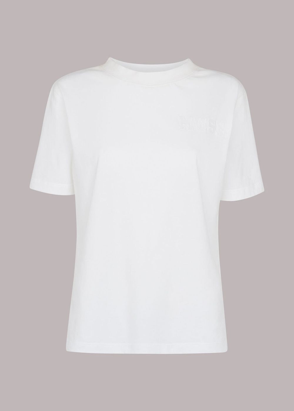 Whistles Muse Embroidered T-Shirt White | US-94238JZWF