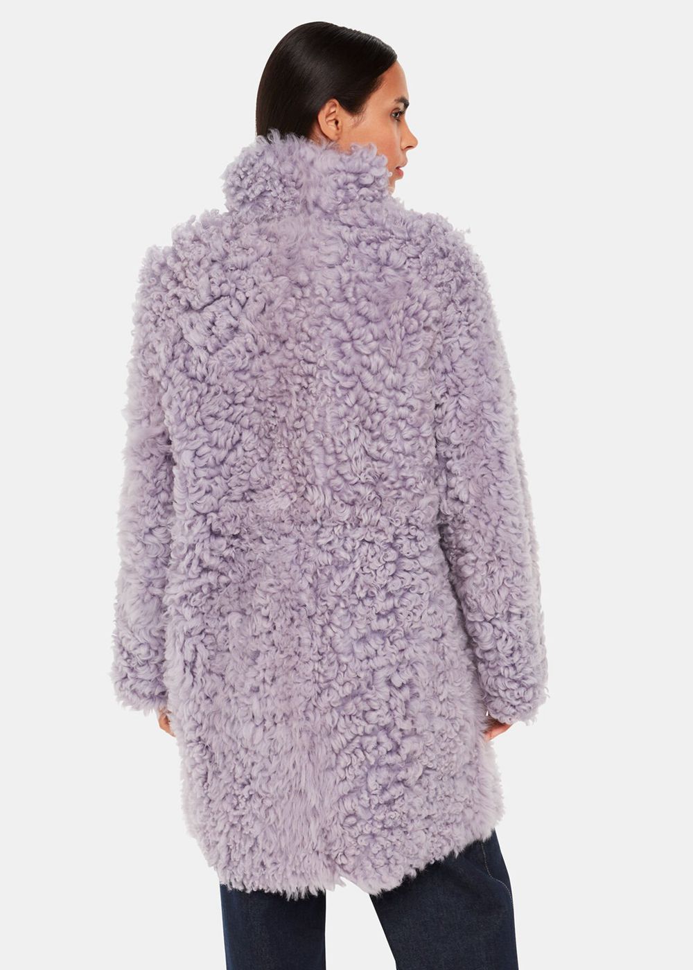 Whistles Naja Shearling Coat Purple | US-67812JFPM