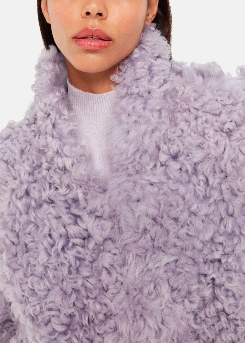 Whistles Naja Shearling Coat Purple | US-67812JFPM