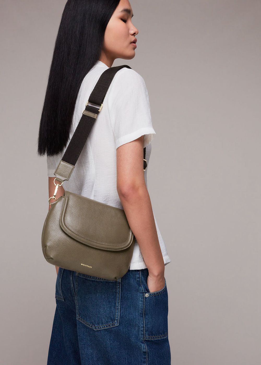 Whistles Nala Soft Saddle Bags Khaki | US-80256TUDP