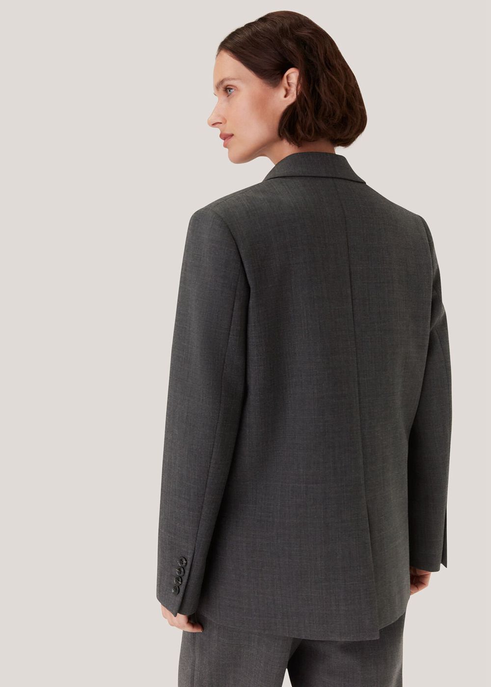 Whistles Natalie Wool Blend Blazer Grey | US-60349KBVU