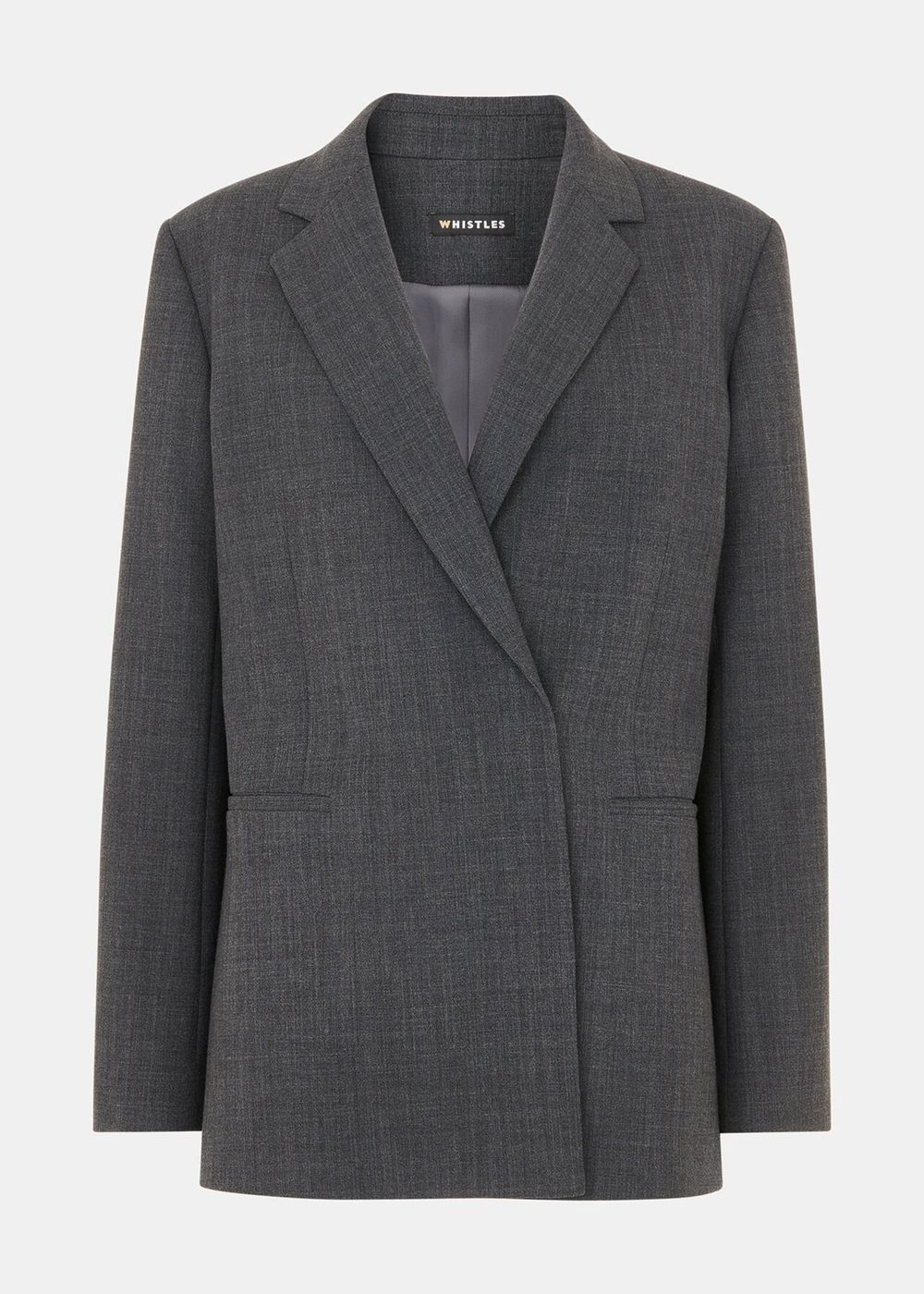 Whistles Natalie Wool Blend Blazer Grey | US-60349KBVU