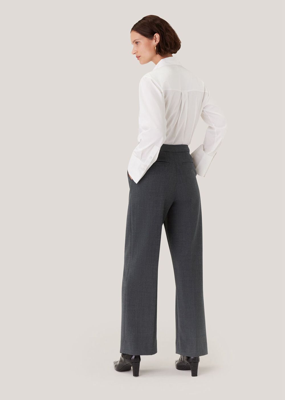 Whistles Natalie Wool Blend Pants Grey | US-28164EJHS