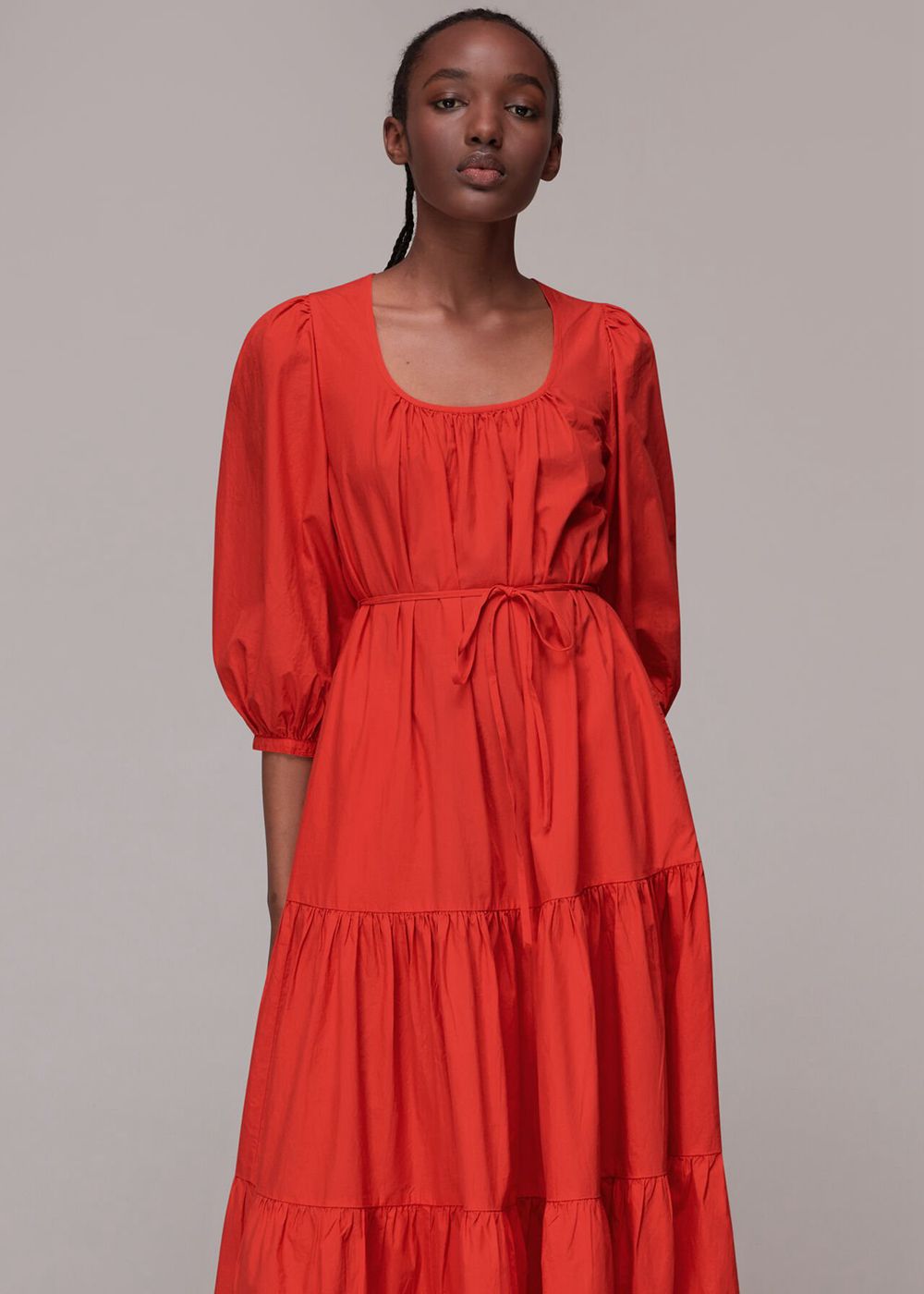 Whistles Nelly Trapeze Dress Red | US-98306MXQG