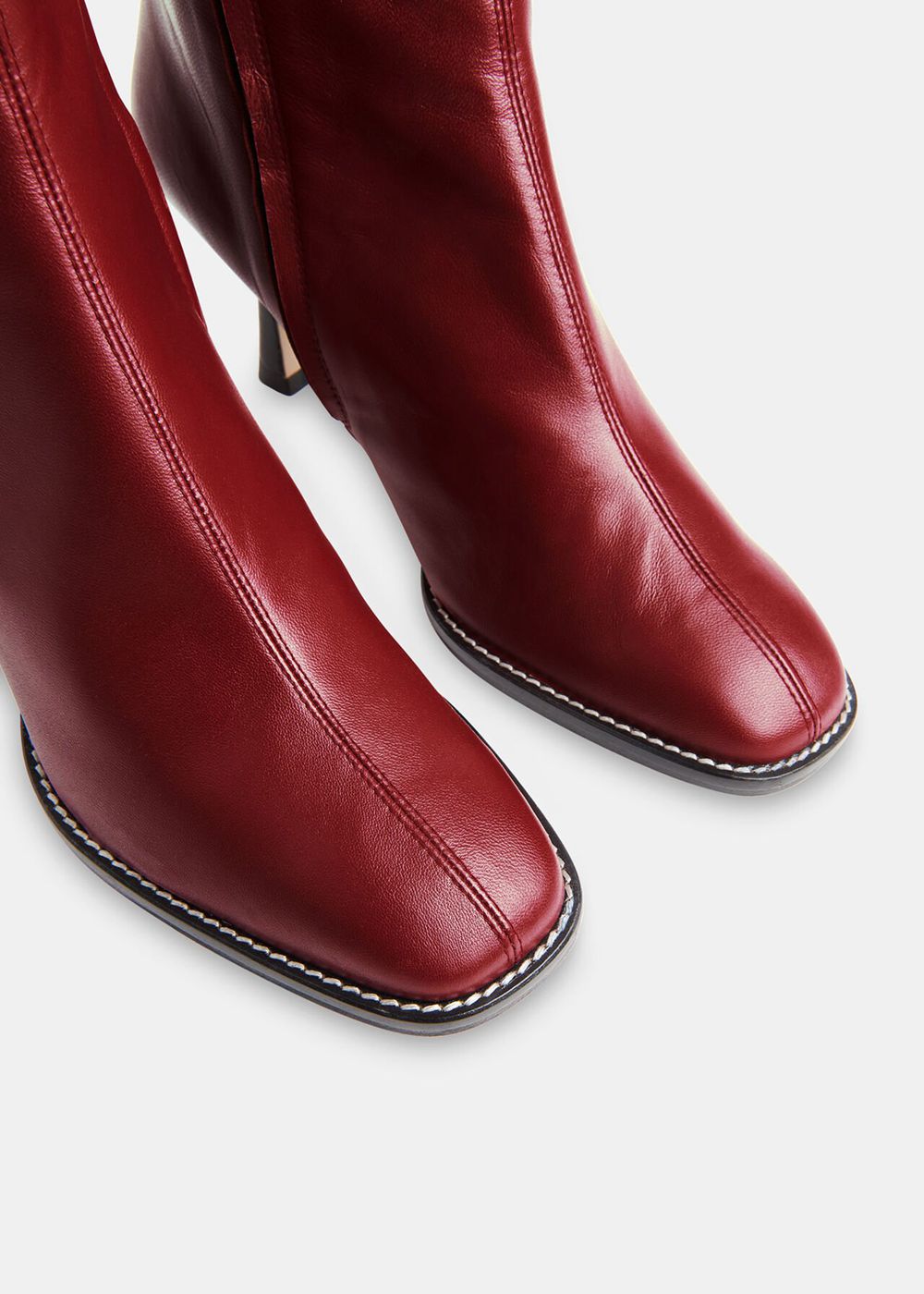 Whistles Nettie Stitch Detail Boots Red | US-94526PTRN