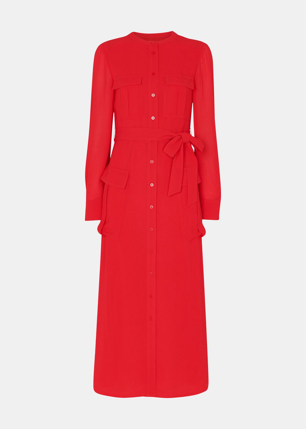 Whistles Nia Pocket Detail Shirt Dress Red | US-34256TPXH